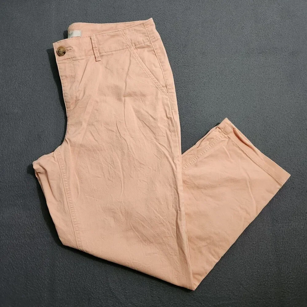 LOFT Chino Pants Women 8 Blush Pink Mid Rise The Slim